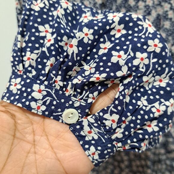 Polo Ralph Lauren Daisies Floral Print Romper Puffed Sleeve Siz 6 Blue Multi NWT - Picture 6 of 16